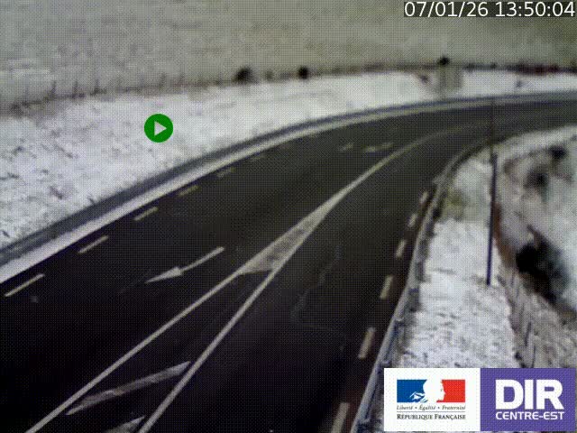 Webcam sur le col Pin Bouchain, vue orientée vers Roanne, en provenance de Lyon sur la nationale 7 (N7)