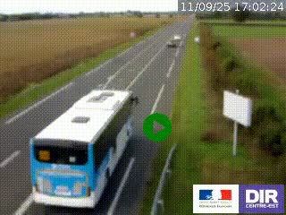 Webcam routière sur la RN7 à hauteur de Toulon-sur-Allier, entre Moulins et Vichy
