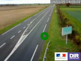 Webcam routière sur la RN7 à hauteur de Toulon-sur-Allier, entre Moulins et Vichy