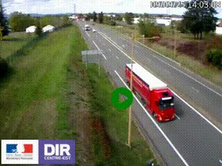 Webcam à Mably, à proximité de Roanne en direction de Moulins sur la N7