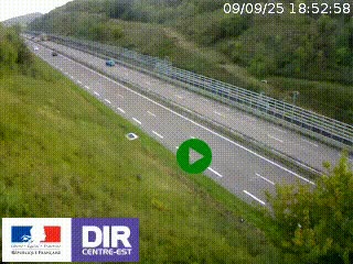 Webcam au niveau du col de Bois Clair à hauteur de Cluny sur la N79. Vue orientée vers Mâcon