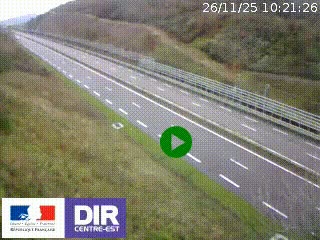 Webcam au niveau du col de Bois Clair à hauteur de Cluny sur la N79. Vue orientée vers Mâcon