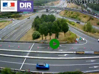Webcam traffic à Grenoble-sud sur l'autoroute A480. Vue orientée vers l'entrée et la sortie de Grenoble
