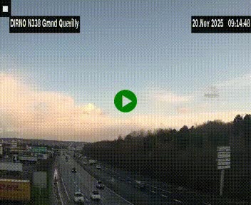 Webcam routière sur N338 à hauteur de Grand-Quevilly en périphérie de Rouen. Vue orientée vers Rouen