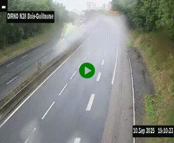 Webcam routière à hauteur de Bois-Guillaume en périphérie de Rouen. Vue orientée vers Rouen