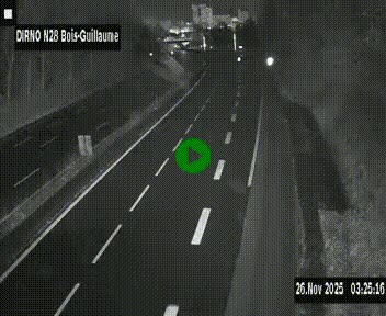 Webcam routière à hauteur de Bois-Guillaume en périphérie de Rouen. Vue orientée vers Rouen