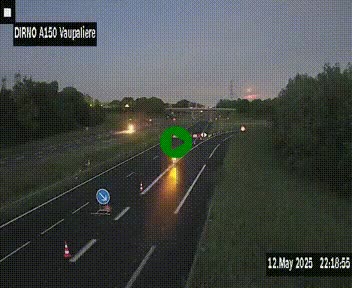 Webcam autoroute A150 à hauteur de La Vaupalière en périphérie de Rouen. Vue orientée vers Rouen