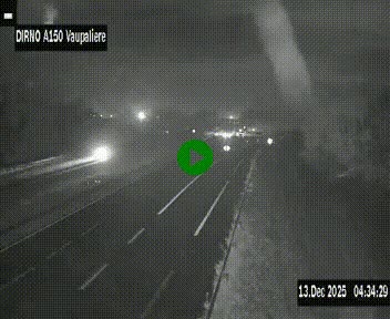 Webcam autoroute A150 à hauteur de La Vaupalière en périphérie de Rouen. Vue orientée vers Rouen