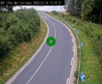 Webcam en haut de la Côte des Carreaux sur la N31 à Avesnes-en-Bray. Vue orientée vers Rouen