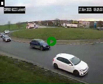 Webcam en périphérie de Chartres sur la N123, à hauteur de Luisant. Vue orientée vers Chartres