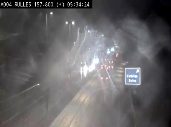 Webcam à hauteur de la sortie 28a donnant sur la P7 menant à Rulles. Vue orientée vers Luxembourg
