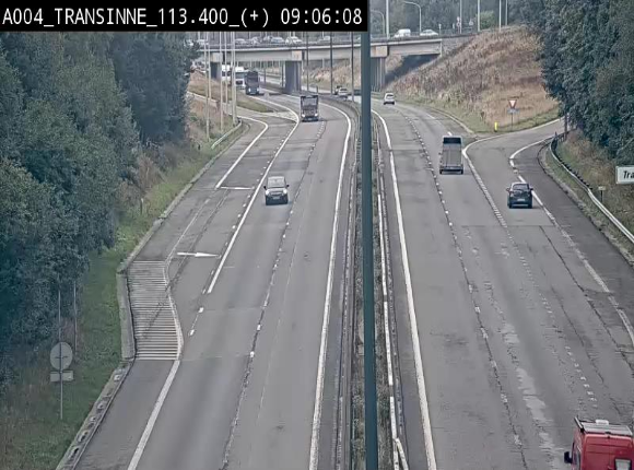 Webcam dans les Ardennes sur l'E411 à hauteur de Transinne. Vue orientée vers le sud de la Belgique